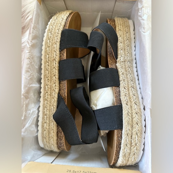 Womens Chiara-10 Elastic Ankle Strap Open Toe Sandals Espadrille Platform Sandal - Picture 3 of 9